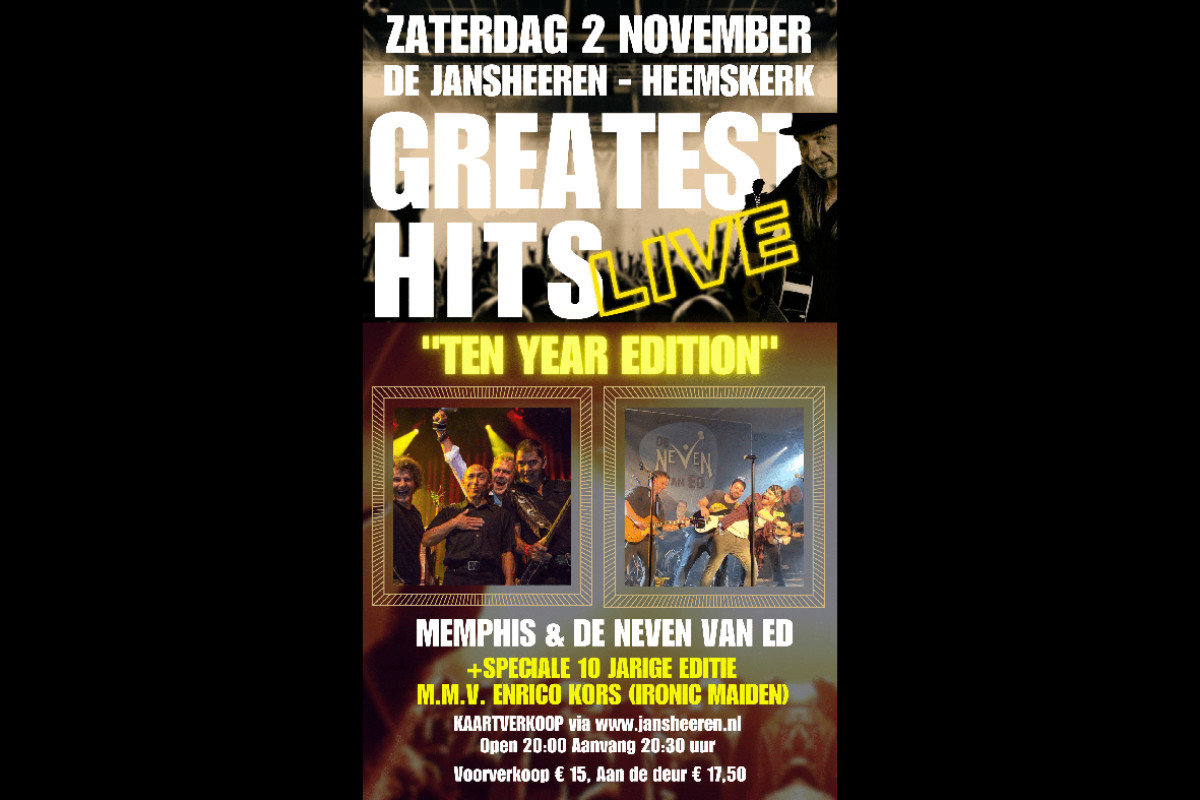 Poster met aankondiging Greates hits